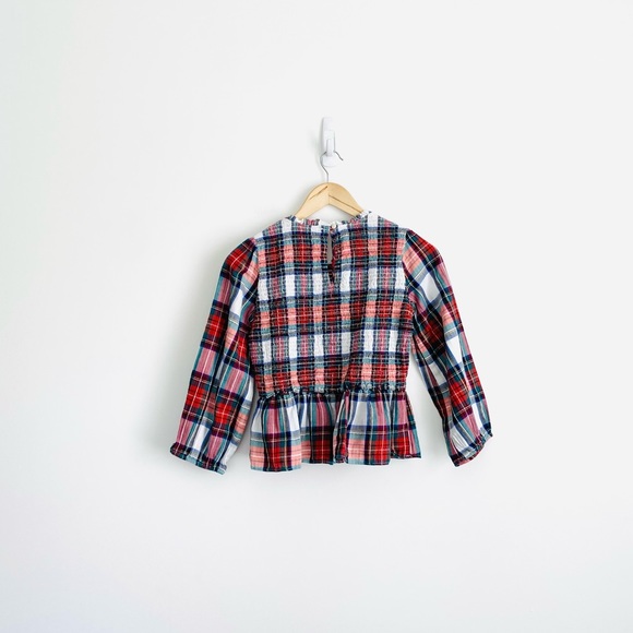 Crewcuts Ruffle Peplum Top in Snowy Stewart Tartan - Picture 5 of 9